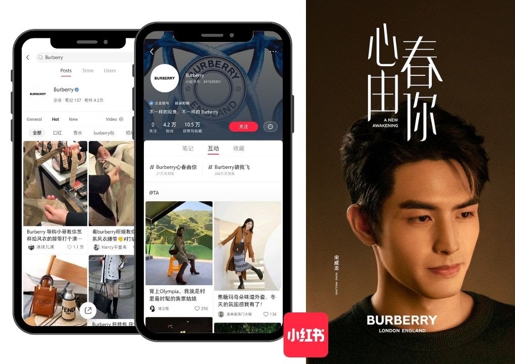Burberry on Xiaohongshu - social media in China